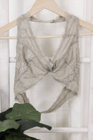 Grey Floral Lace Bralette