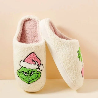 Grinch Fuzzy Slippers | Select Trends Boutique