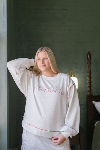 Ho Ho Ho Embroidered Holiday Lounge Set | Select Trends Boutique
