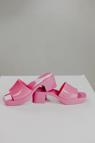Hot Pink Jelly Mules from Select Trends Boutique