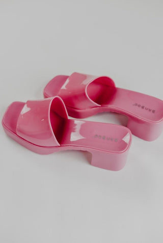 Hot Pink Jelly Mules from Select Trends Boutique