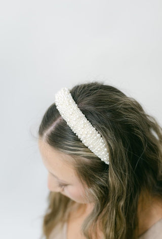 Ivory Big Beaded Pearl Headband | Select Trends Boutique