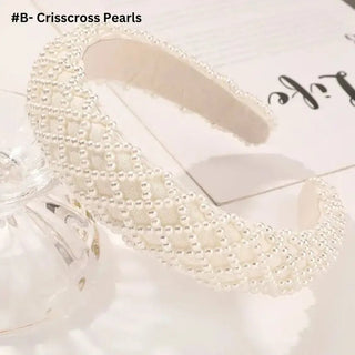 Ivory Criss Cross Pearl Headband - Select Trends Boutique