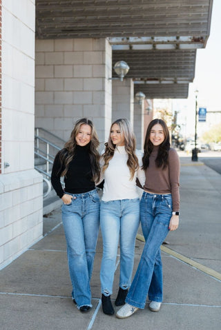Ivory Long Sleeve Mock Neck Sweater | Select Trends Boutique