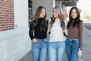 Ivory Long Sleeve Mock Neck Sweater | Select Trends Boutique