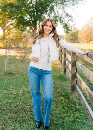 Ivory Reversable Puffer Vest | Select Trends Boutique