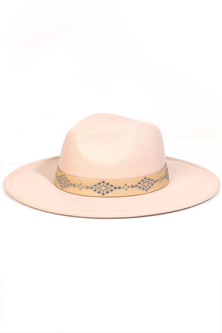 Ivory Studded Band Fall Hat