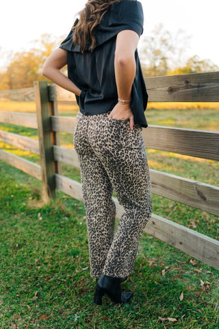 JBD Leopard Straight Leg Jeans - Select Trends Boutique