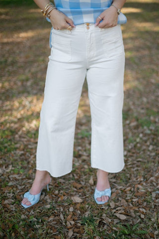 Judy Blue Cropped White Jeans | Select Trends Boutique