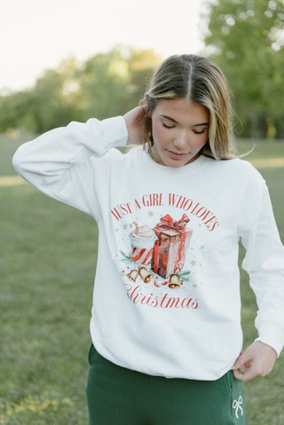Just A Girl Christmas Sweatshirt | Select Trends Boutique