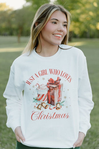 Just A Girl Christmas Sweatshirt | Select Trends Boutique