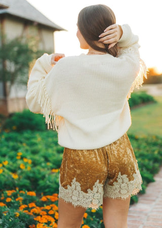 Karli Cream Fringe Detail Sweater | Select Trends Boutique