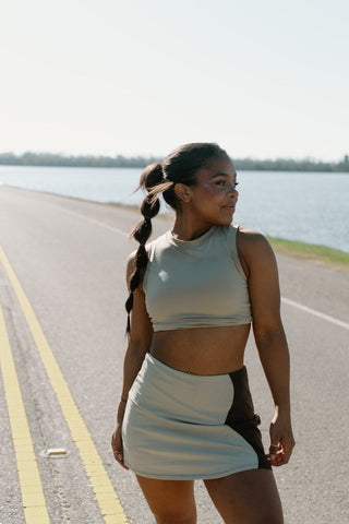 Khaki & Olive Active Set Mini Skort | Select Trends Boutique
