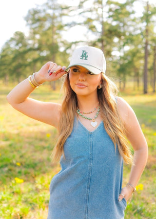 LA Green Trucker Hat - Select Trends Boutique