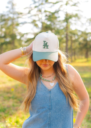LA Green Trucker Hat - Select Trends Boutique
