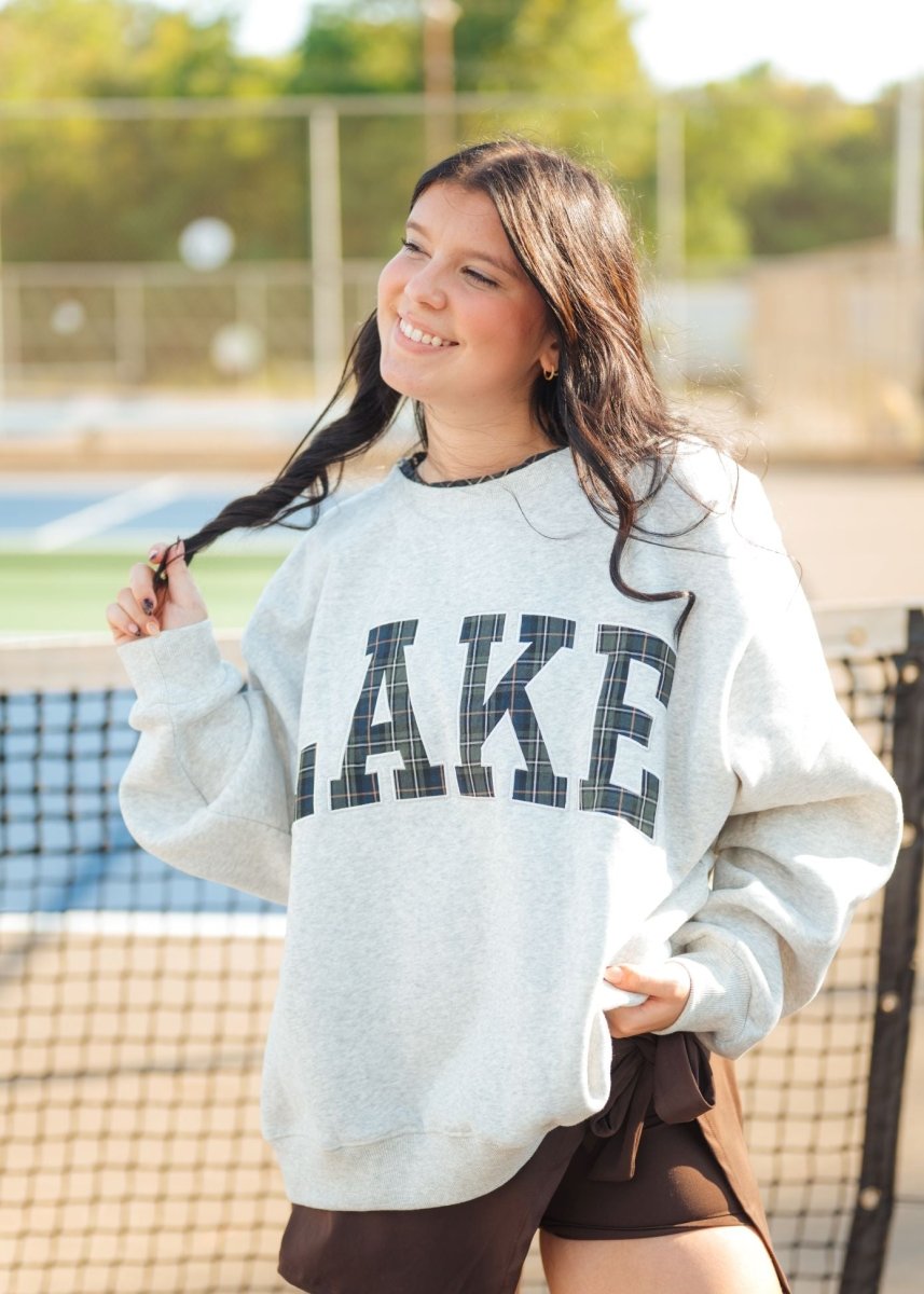 Lake Plaid Mock Neck Sweatshirt