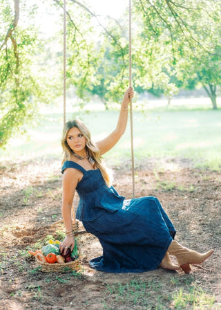 Lana Denim Top & Maxi Skirt Set | Select Trends Boutique