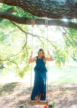 Lana Denim Top & Maxi Skirt Set | Select Trends Boutique