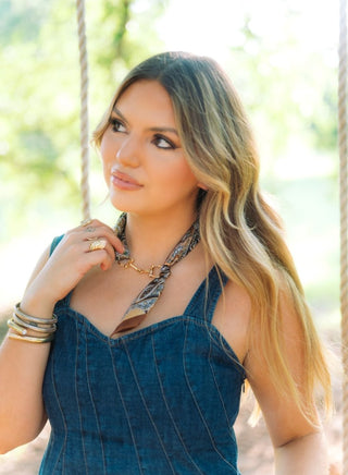 Lana Horsebit Detail Scarf Necklace | Select Trends Boutique