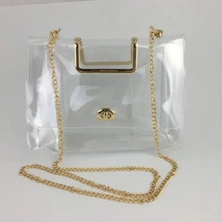 Large Gold Chain Clear Purse | Select Trends Boutique
