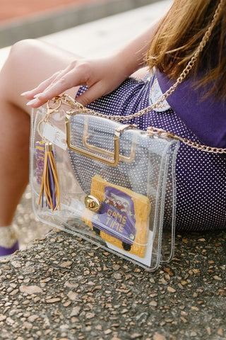 Large Gold Chain Clear Purse | Select Trends Boutique