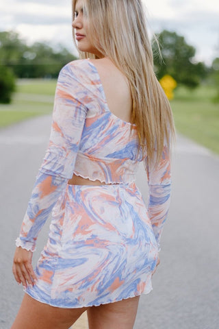 Lavender Coral Tie Dye Set Skirt | Select Trends Boutique