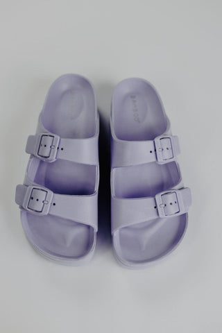 Lavender Double Buckle Sandals | Select Trends Boutique