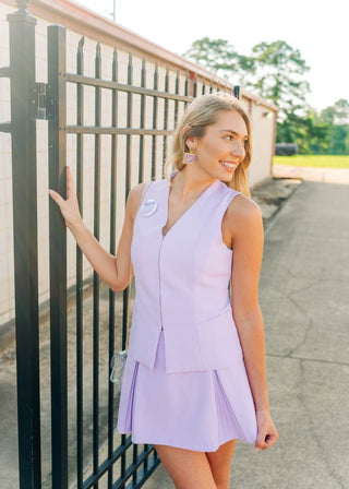 Lavender Pleated Skort Set - Select Trends Boutique
