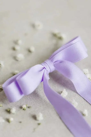 Lavender Satin Double Hair Bow | Select Trends Boutique