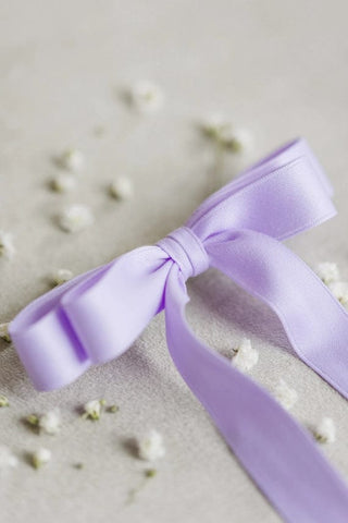 Lavender Satin Double Hair Bow