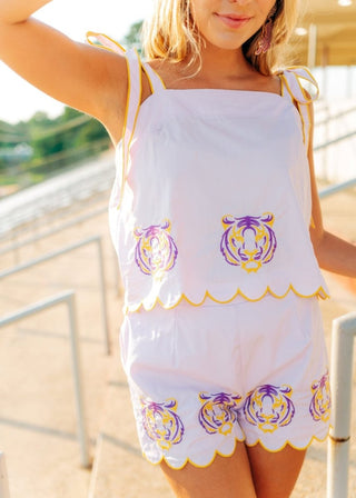 Lavender Tiger Embroidered Set | Select Trends Boutique