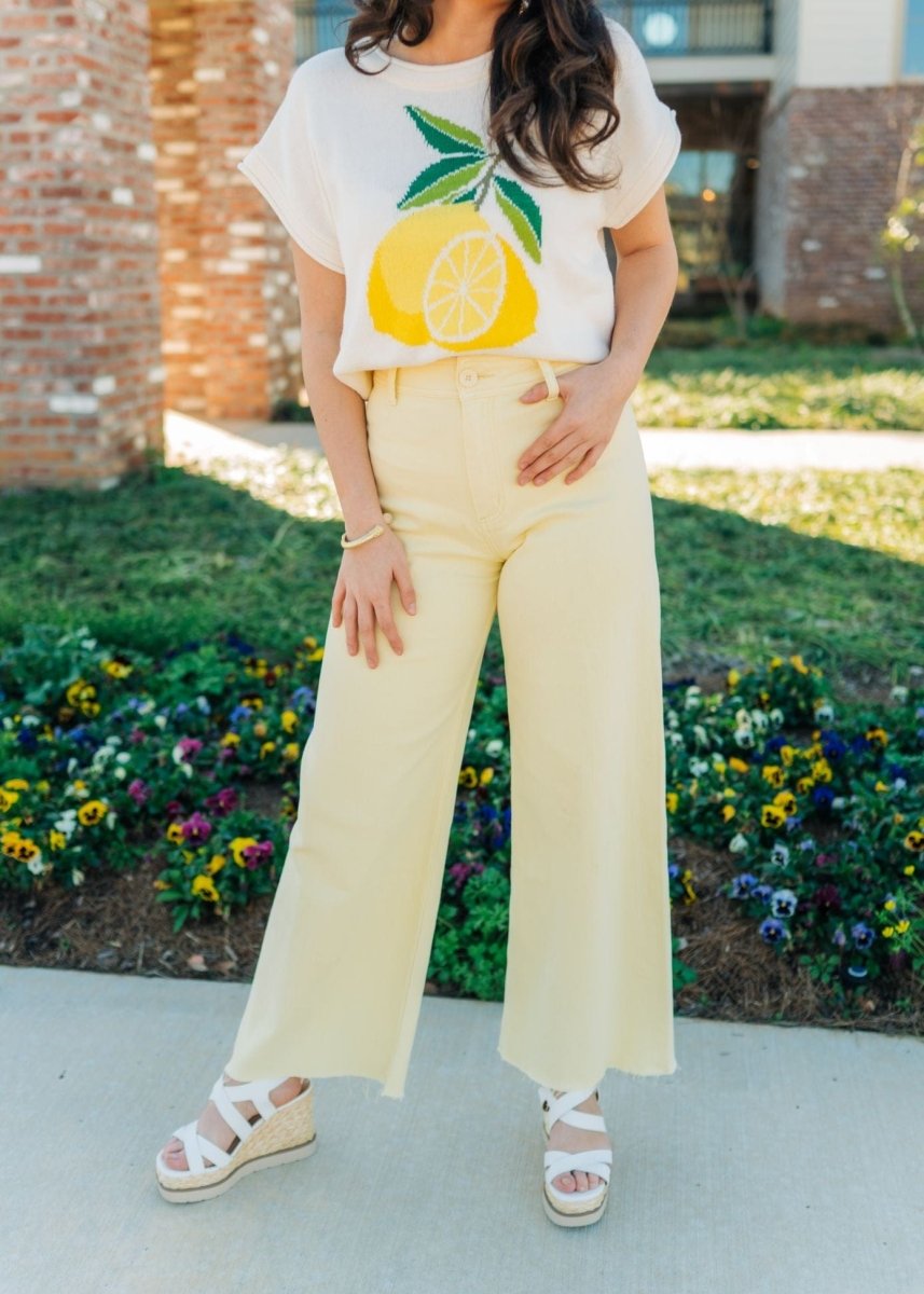 Lemon Squeeze Wide Leg Jeans