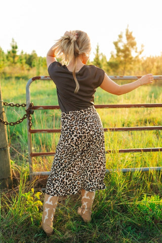 Leopard Midi Skirt - Select Trends Boutique