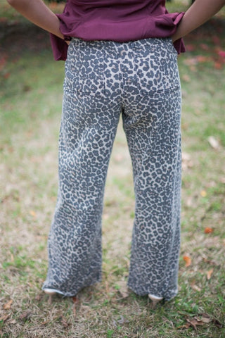 Leopard Print Wide Leg Jeans - Select Trends Boutique