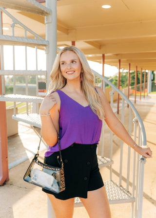 Leopard Trim Clear Satchel Bag | Select Trends Boutique