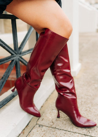 Lexington Wine Pointed Toe Boots | Select Trends Boutique