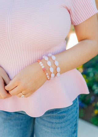 Light Pink Acrylic Bracelet Set - Select Trends Boutique