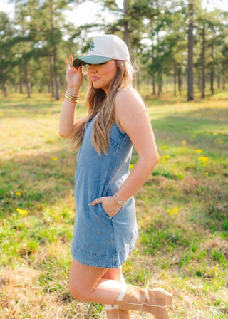 Light Wash Sleeveless Denim Dress - Select Trends Boutique