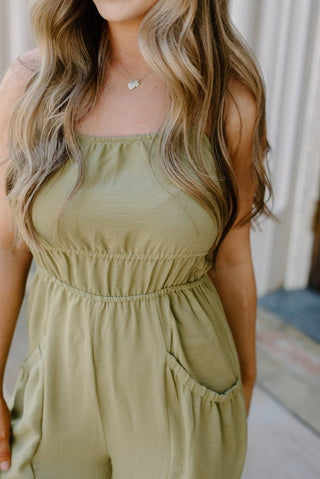 Lime Synched Waist Jumpsuit | Select Trends Boutique