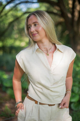 Linen Belted Top & Short Set | Select Trends Boutique