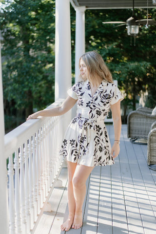 Linen Floral Button Down Dress