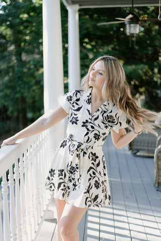 Linen Floral Button Down Dress