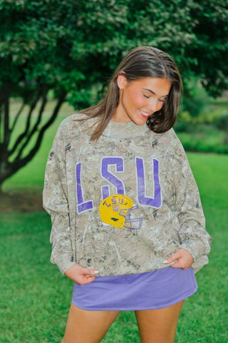 LSU Camo Mockneck Sweatshirt | Select Trends Boutique