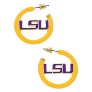 LSU Logo Hoop Earrings | Select Trends Boutique