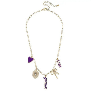LSU Multi Charm Necklace | Select Trends Boutique