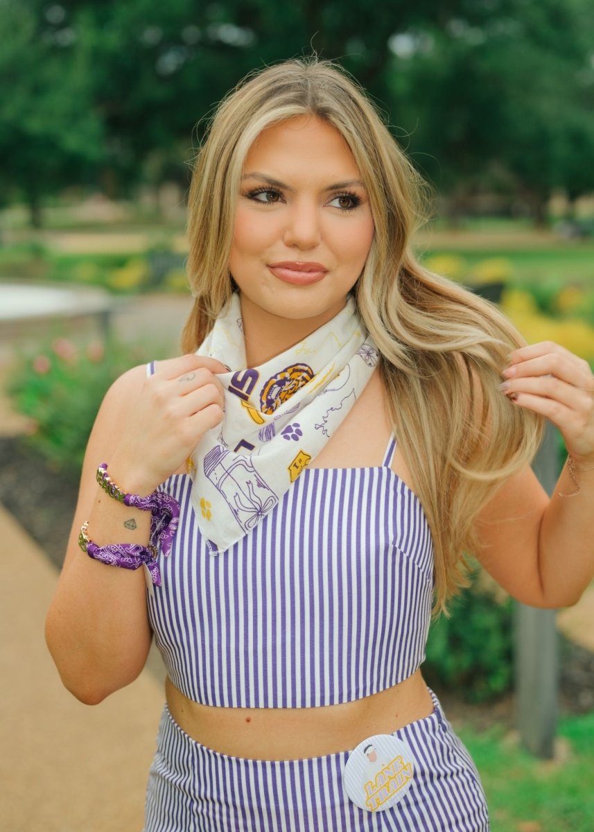LSU Print Bandana Scarf