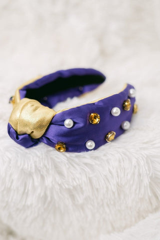 LSU Purple & Gold Metallic Headband - Select Trends Boutique
