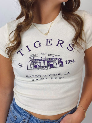 LSU Stadium Fitted Tee | Select Trends Boutique