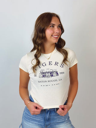 LSU Stadium Fitted Tee | Select Trends Boutique