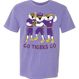 LSU Tiger Baseball Player Purple Tee | Select Trends Boutique